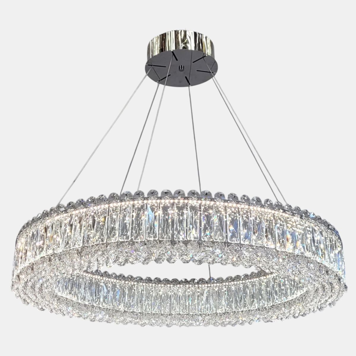 Велика кришталева LED-люстра 551/800CH (Хром, 80 см)