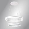 Підвісна LED люстра до 25м² два кільця 160 Вт в білому корпусі (Stella Double Ring White 160W)