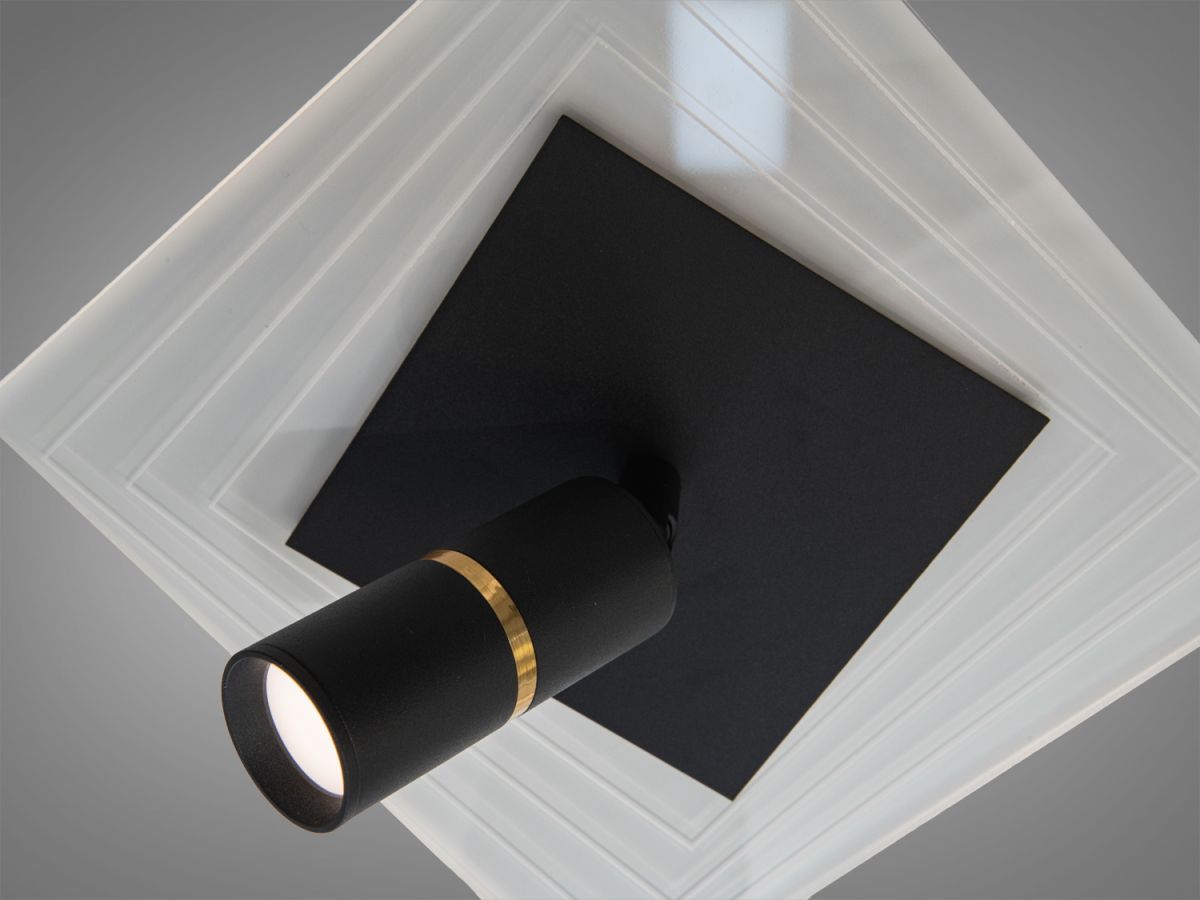Дизайнерська квадратна Led люстра до 18м² з пультом кругла зі спатом (5535WH+BK dimmer)