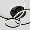Люстра світлодіодна Led до 25 м² з пультом чорний онікс 120 Wt  Black Rings (5216-30*40*50 Bk)