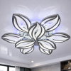 Срібна Led люстра до 30 м² з пультом 180 Вт для великої кімнати Crystal Petals (1141/6+3 HR)
