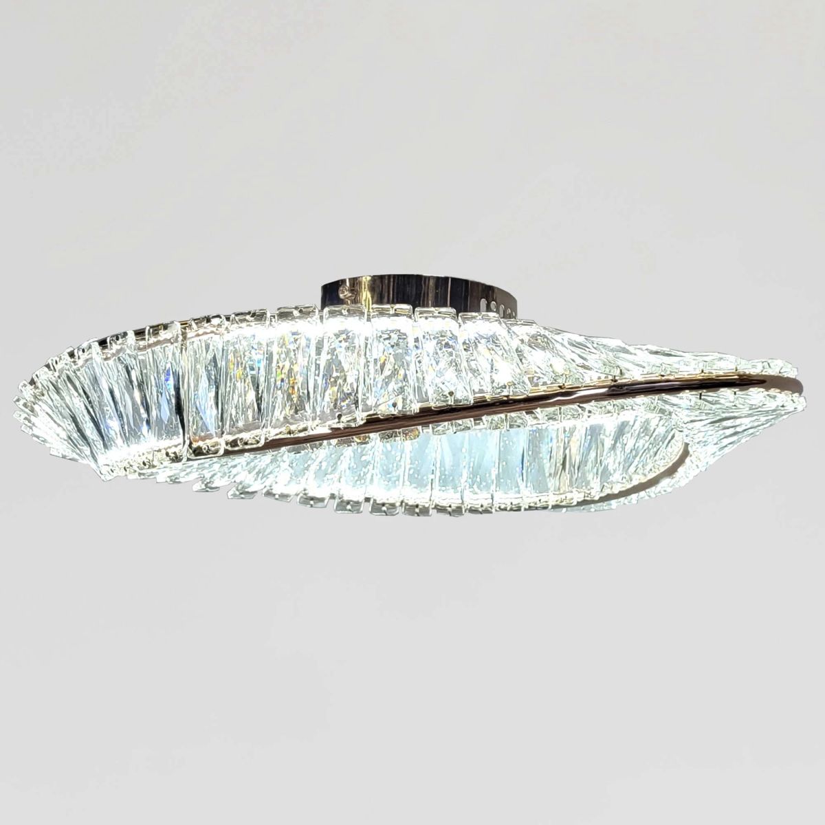 Кришталева Led люстра до 13м² золота каблучка з пультом "Golden Ring" (562/500CH)  