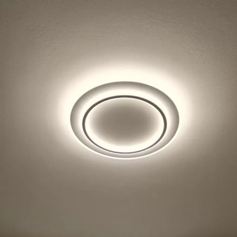 Кругла Led люстра до 15 м² у білому корпусі діаметр 45 см (VEGA dual 75W 2R WHITE/WHITE)