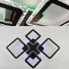 Квадратная светодиодная люстра с пультом ДУ до 15 м² OVAL ICE RGB 75W 5S BLACK/CLEAR