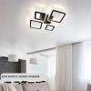Квадратная светодиодная люстра с пультом ДУ до 15 м² OVAL ICE RGB 75W 5S BLACK/CLEAR