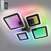 Квадратная светодиодная люстра с пультом ДУ до 15 м² OVAL ICE RGB 75W 5S BLACK/CLEAR