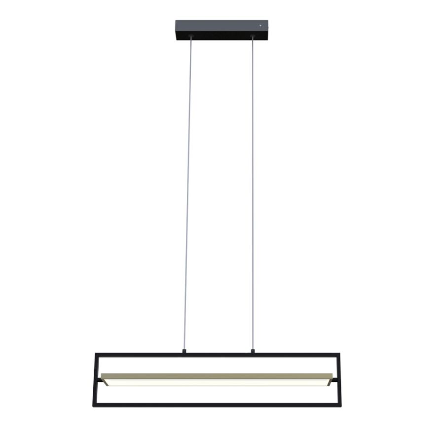 Прямокутний LED smart світильник VIOLUX PRADA-P до 18 м² 80W чорно-золотий