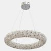 Сучасна кришталева Led люстра Pandora 70 Wt срібного кольору (567-600CH)