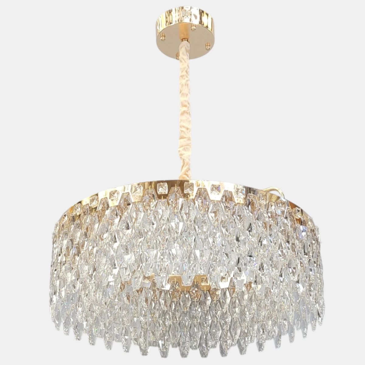 Кришталева LED-люстра 60 см у золоті до 20 м² (582-600GD)