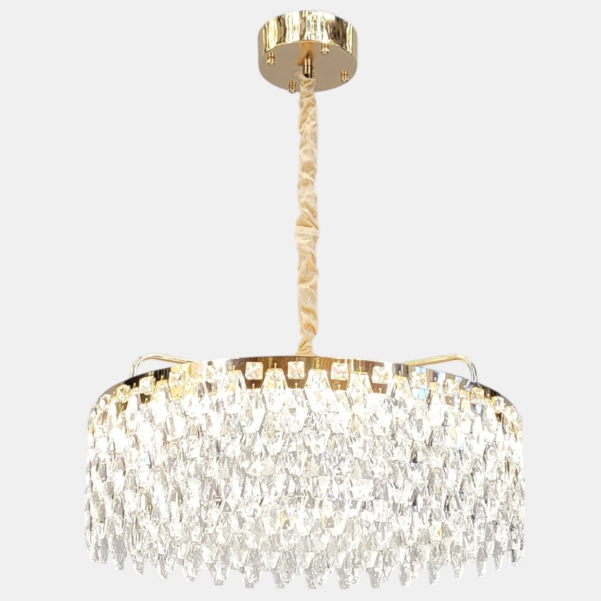 Кришталева LED-люстра 60 см у золоті до 20 м² (582-600GD)