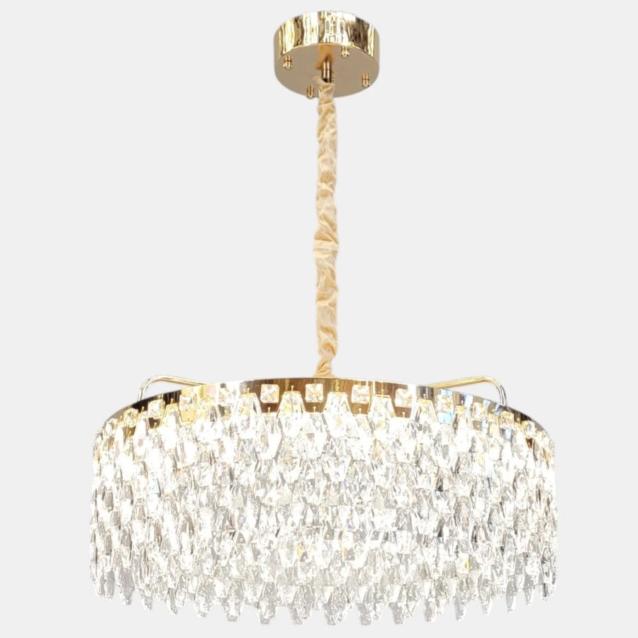 Кришталева LED-люстра 60 см у золоті до 20 м² (582-600GD)
