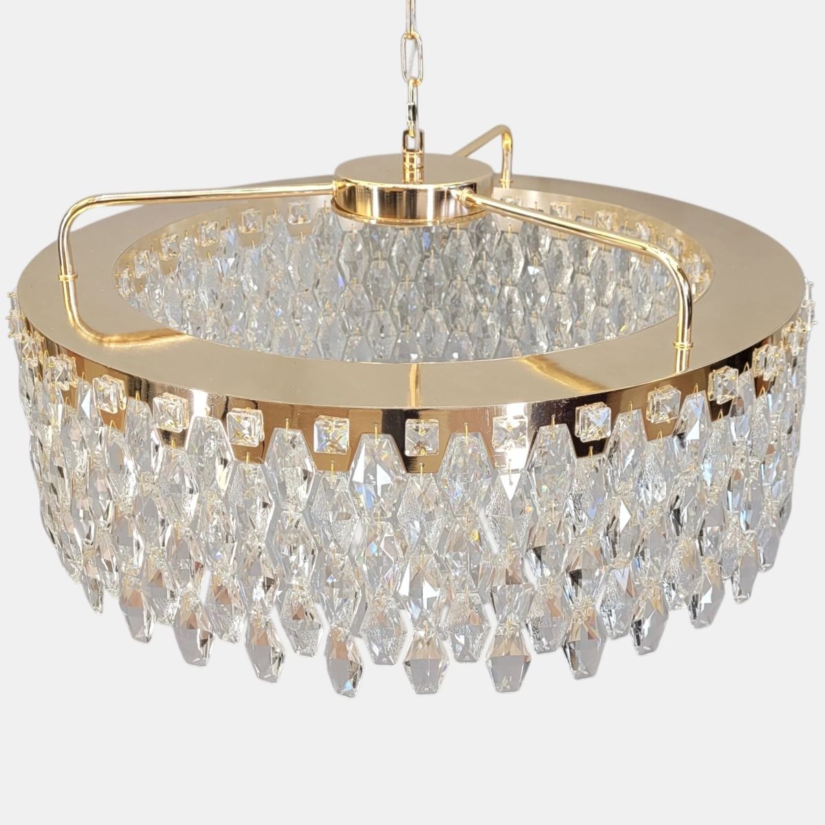 Кришталева LED-люстра 60 см у золоті до 20 м² (582-600GD)