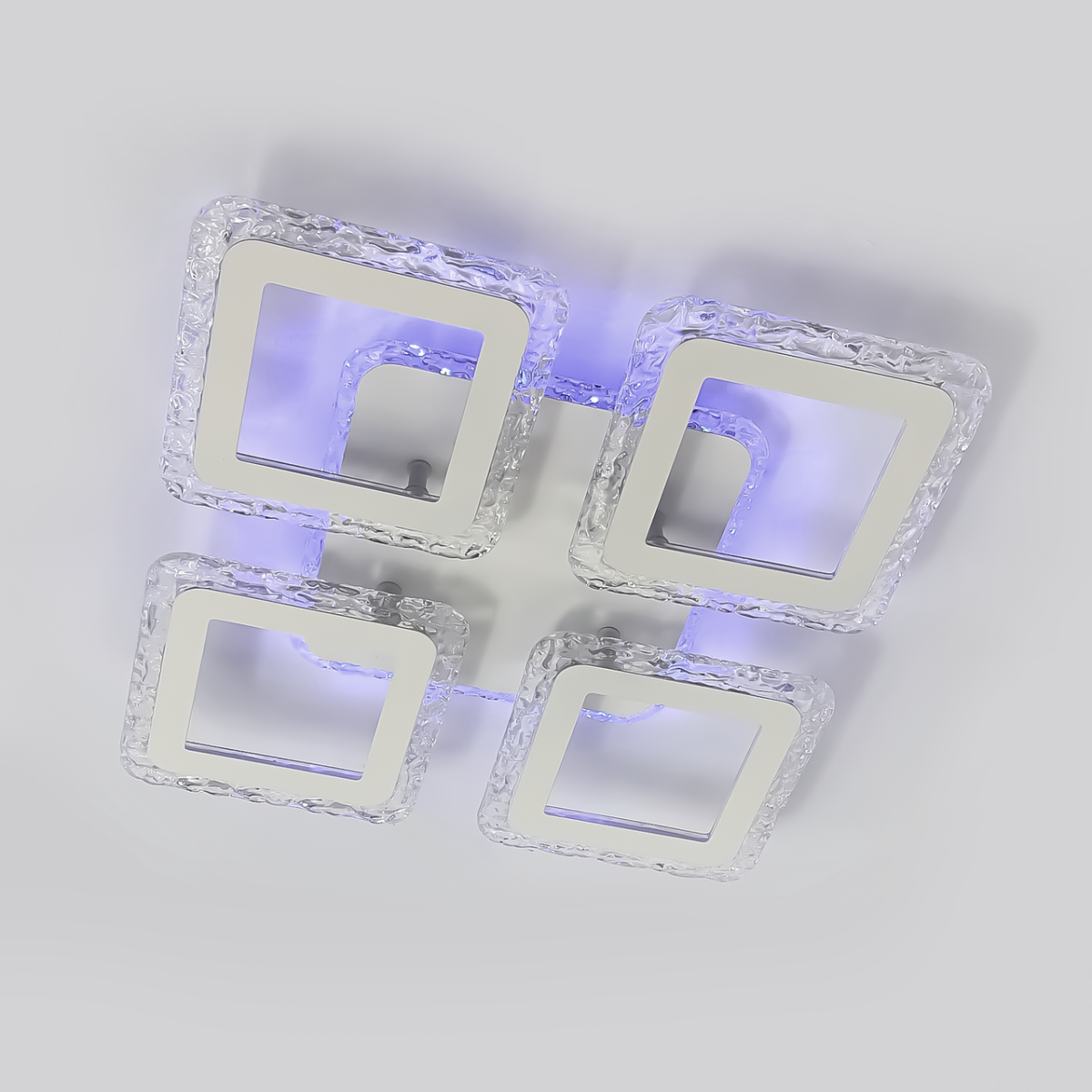 Квадратная белая Led люстра до 15 м² с пультом ROOM ICE RGB 70W 4S WHITE