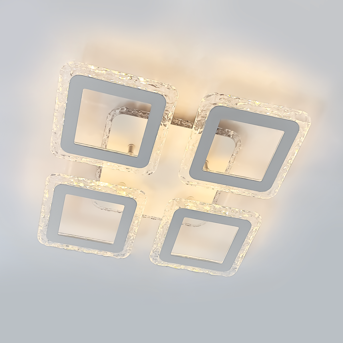 Квадратная белая Led люстра до 15 м² с пультом ROOM ICE RGB 70W 4S WHITE
