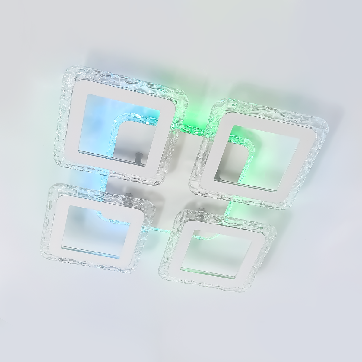 Квадратная белая Led люстра до 15 м² с пультом ROOM ICE RGB 70W 4S WHITE