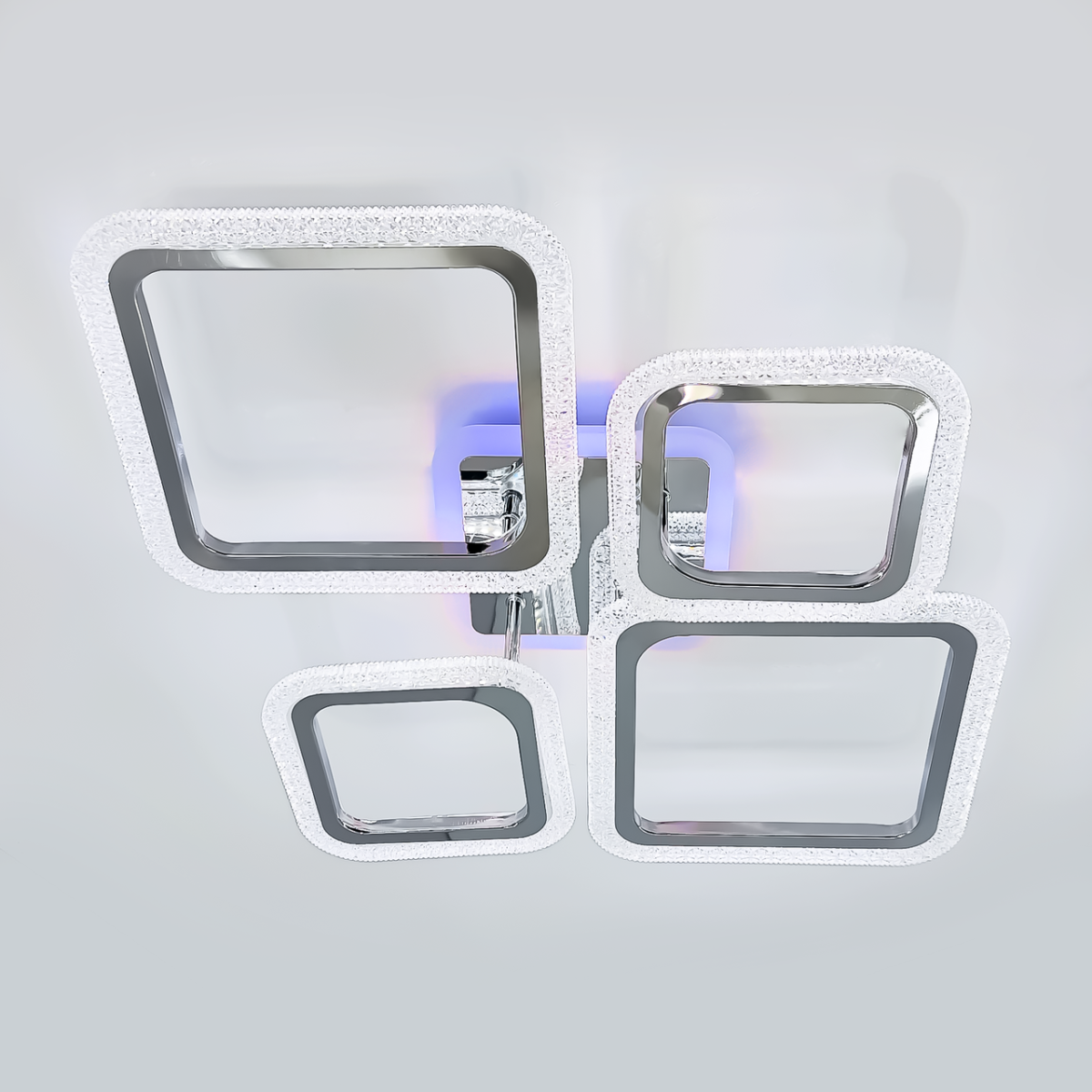 Черная Led люстра  до 18 м²  с пультом на 4 квадрата (1179/2+2 Hr)