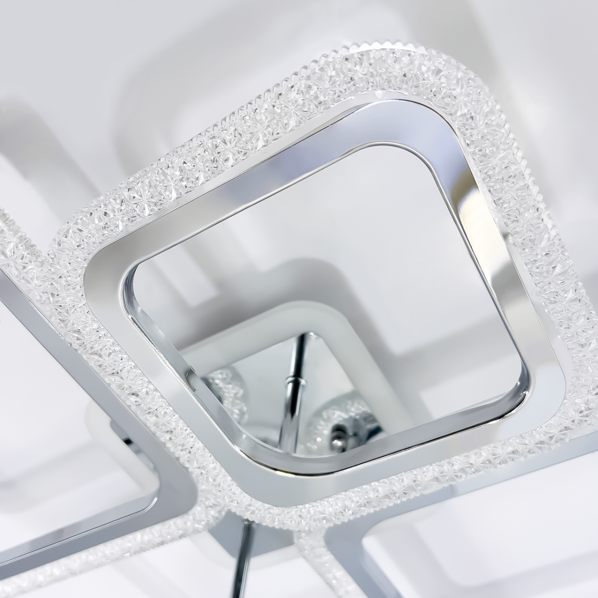Черная Led люстра  до 18 м²  с пультом на 4 квадрата (1179/2+2 Hr)