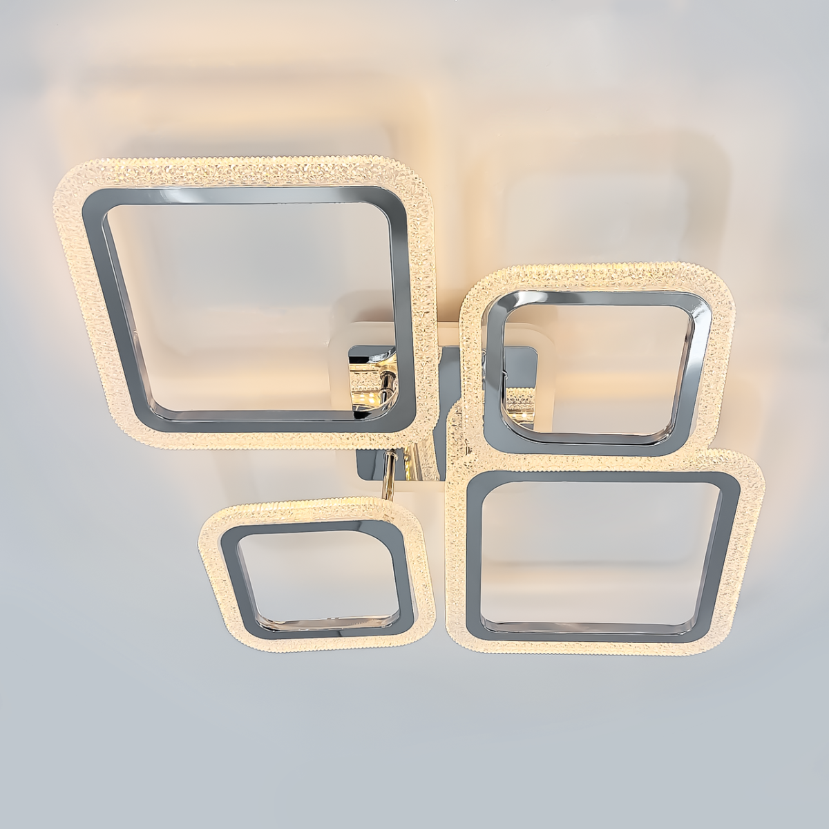 Черная Led люстра  до 18 м²  с пультом на 4 квадрата (1179/2+2 Hr)