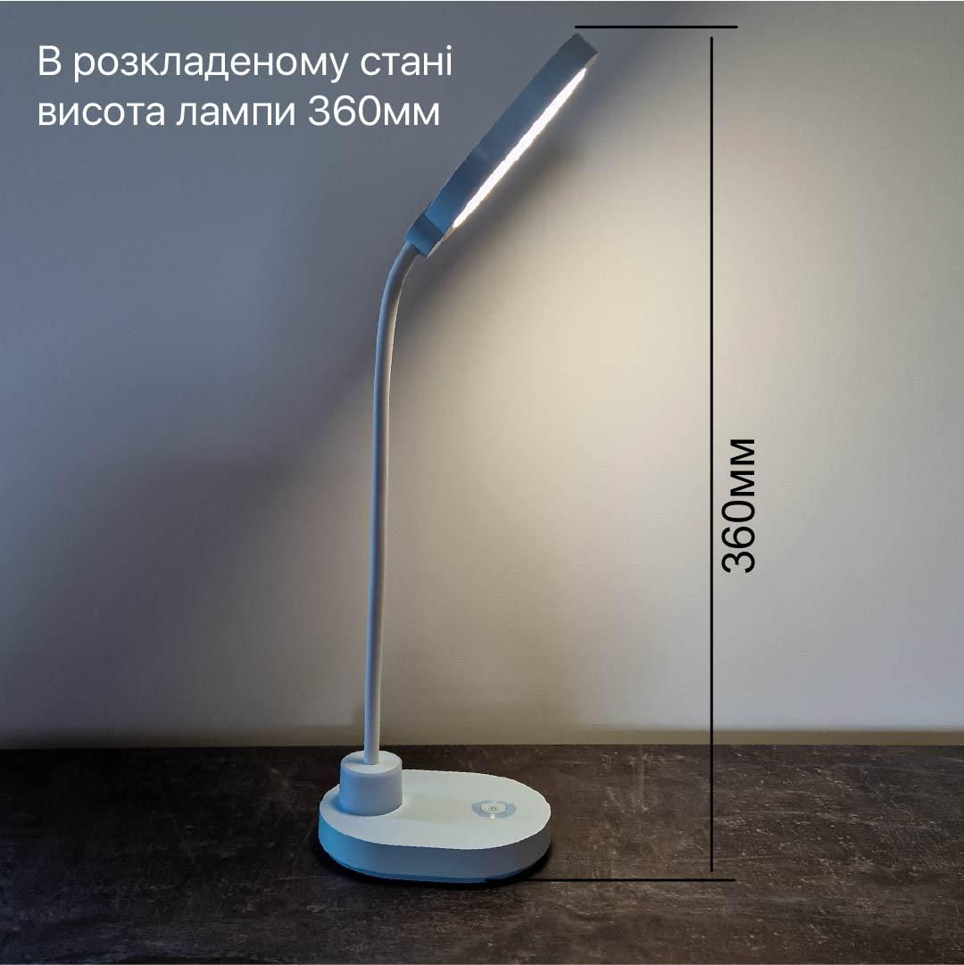 Настільна акумуляторна Led лампа 6W біла Violux ASPEN 300LM 4200K