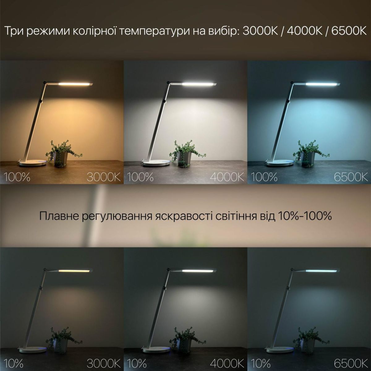 Настільна Led лампа 8W чорна Violux PARKER 500LM