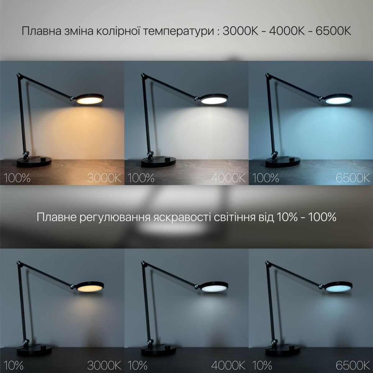 Настільна Led лампа 8W біла Violux EVEREST 550LM