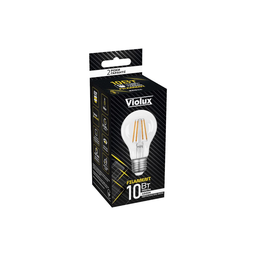 Лампа Led Едісона форма A60 VIOLUX 10W E27 4000К