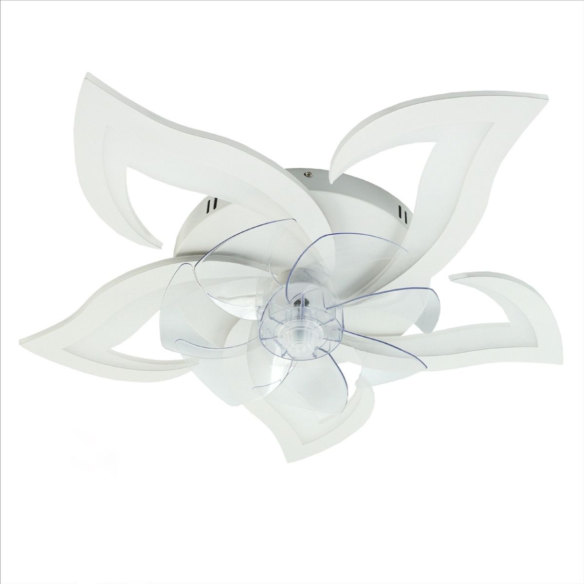 Led люстра з вентилятором до 18 м² форма лотос білий (FAN ELLA 72W+18W 5F)
