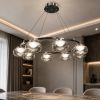 Сучасна підвісна кругла LED-люстра Графітове скло (LQ7125-8)
