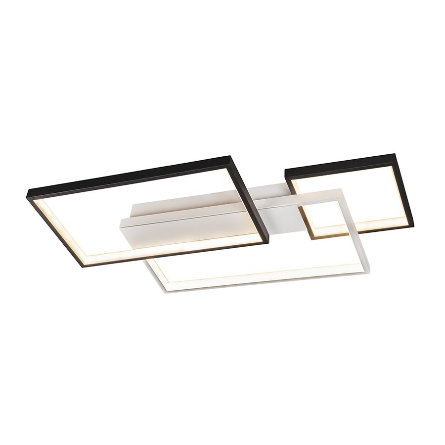 Стельова Led люстра до 18м² прямокутної форми 65 см чорно біла Minimalist Rectangular LED Panel