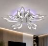 Світлодіодна LED люстра 100W у формі квітки срібна з пульт  RGB (SLI9862-5 CR)