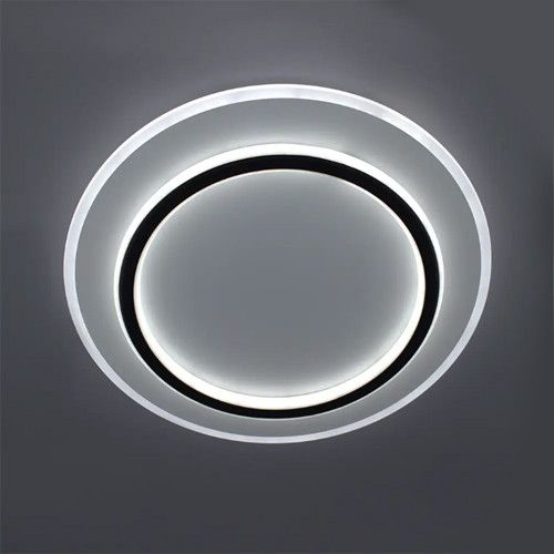 Кругла світлодіодна Led люстра до 18м² чорно-білого кольору (VEGA DUAL 75W 10429)