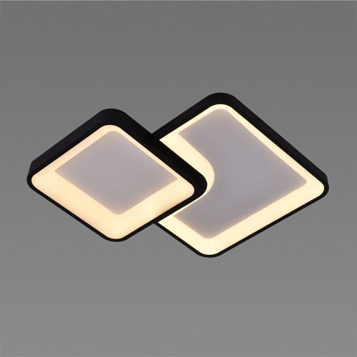 Чорна світлодіодна Led люстра 46W з пультом керування до 15м²  (V 1139 BK)