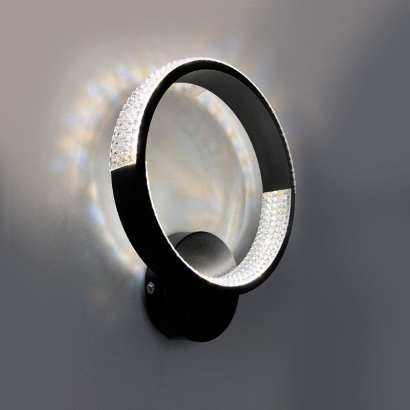Настінне світлодіодне Бра LUMINARIA AKRILIKA ROUND 17W 1R BLACK/CLEAR