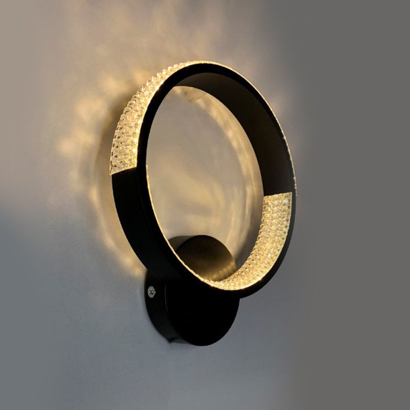 Настінне світлодіодне Бра LUMINARIA AKRILIKA ROUND 17W 1R BLACK/CLEAR
