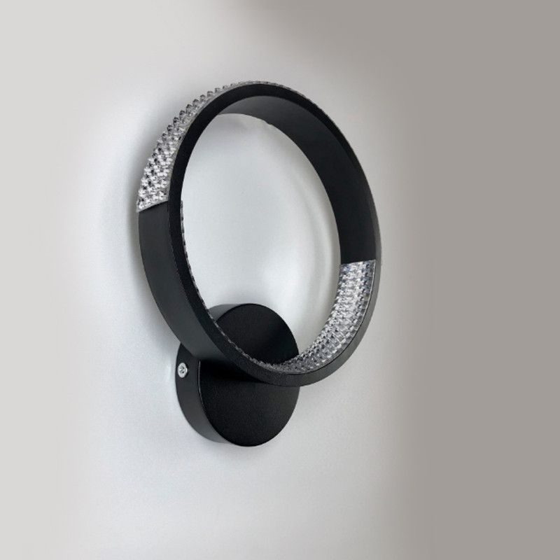 Настінне світлодіодне Бра LUMINARIA AKRILIKA ROUND 17W 1R BLACK/CLEAR