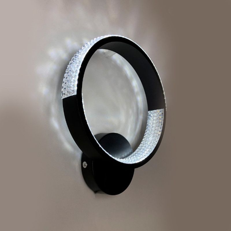Настінне світлодіодне Бра LUMINARIA AKRILIKA ROUND 17W 1R BLACK/CLEAR