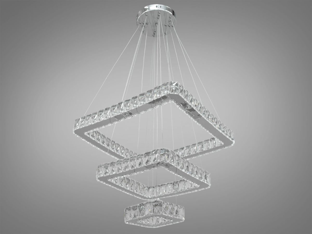 Кришталева світлодіодна люстра-підвіс 7220-8A/500+340+180HR