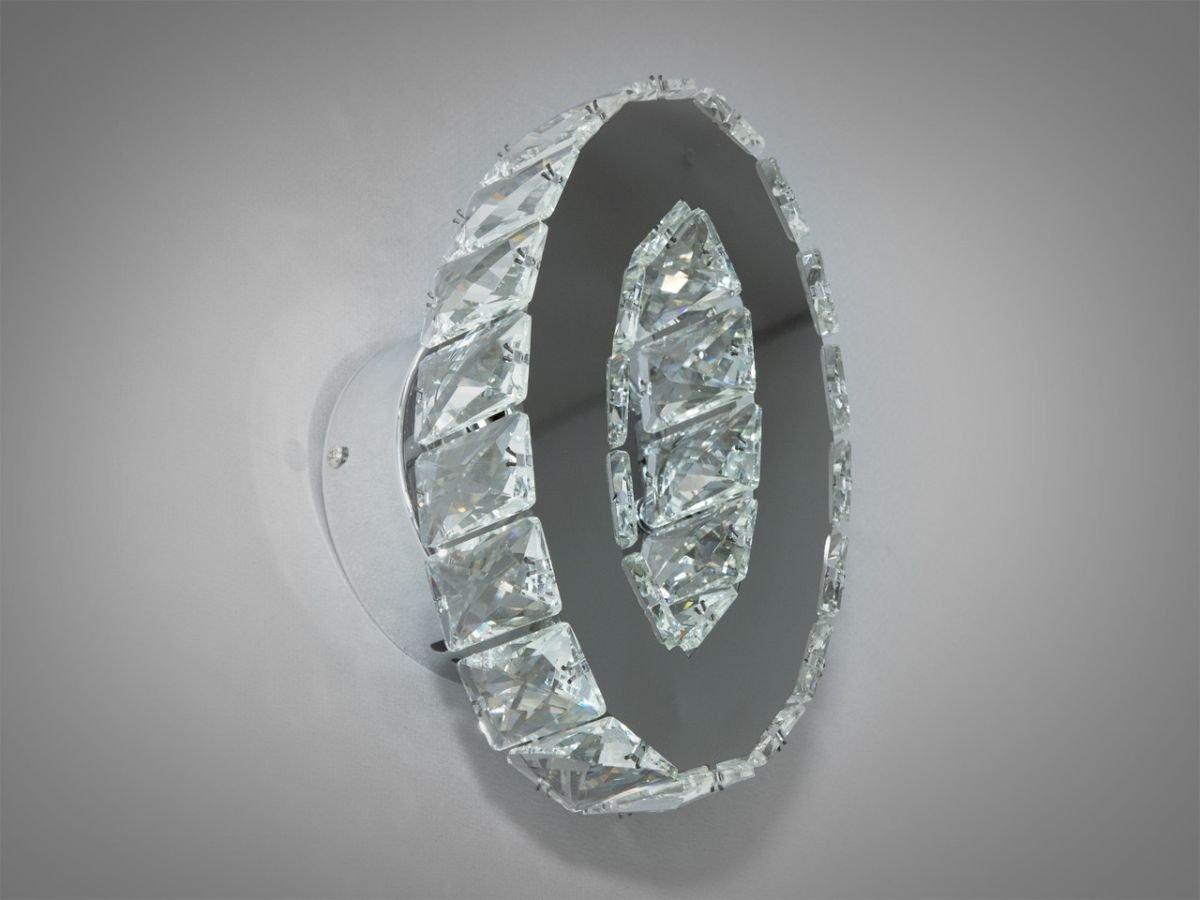 Кришталеве LED бра 6W "Crystal Oval Chrome" (9604HR)