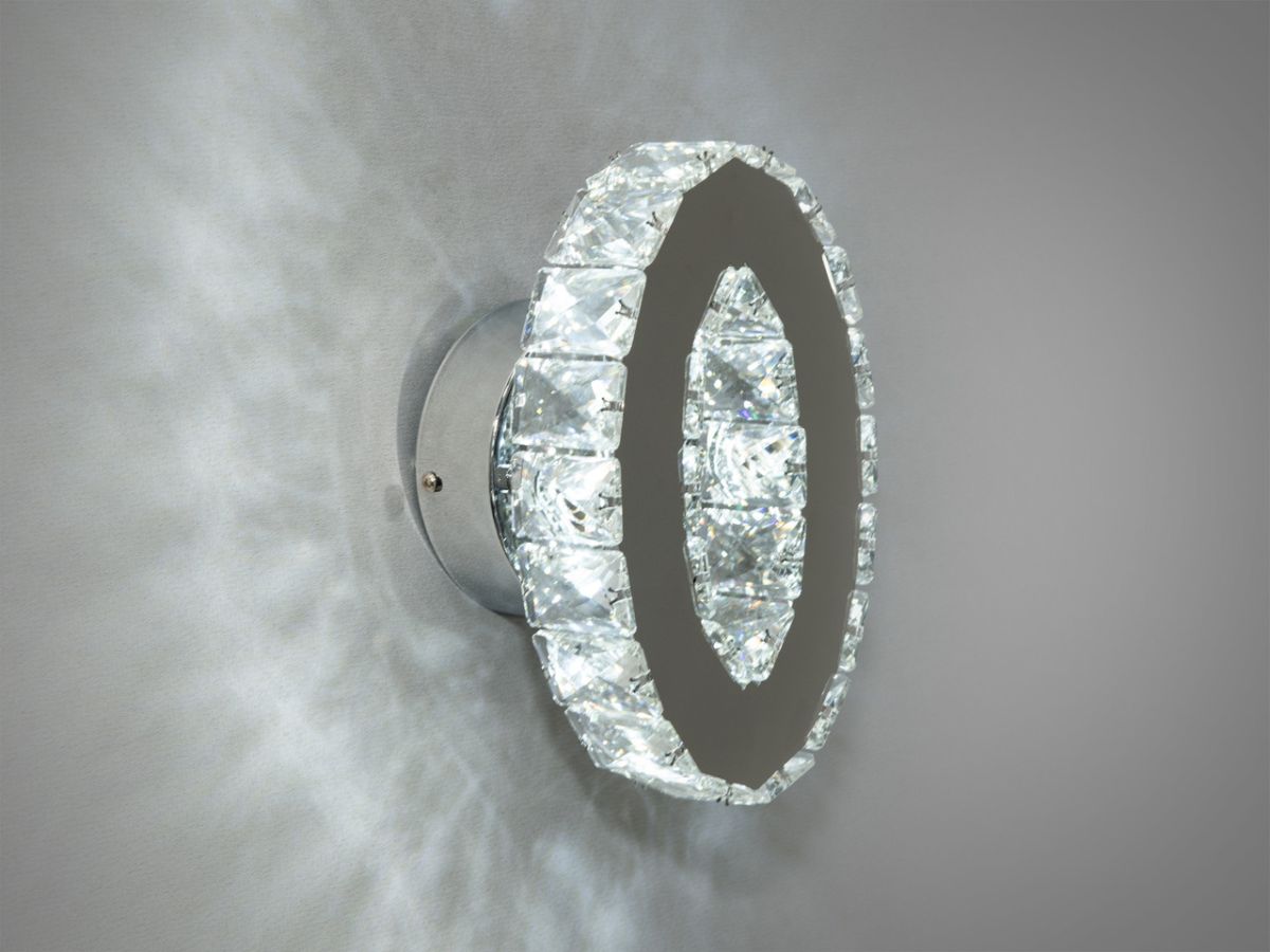 Кришталеве LED бра 6W "Crystal Oval Chrome" (9604HR)