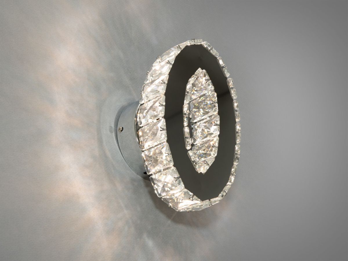 Кришталеве LED бра 6W "Crystal Oval Chrome" (9604HR)