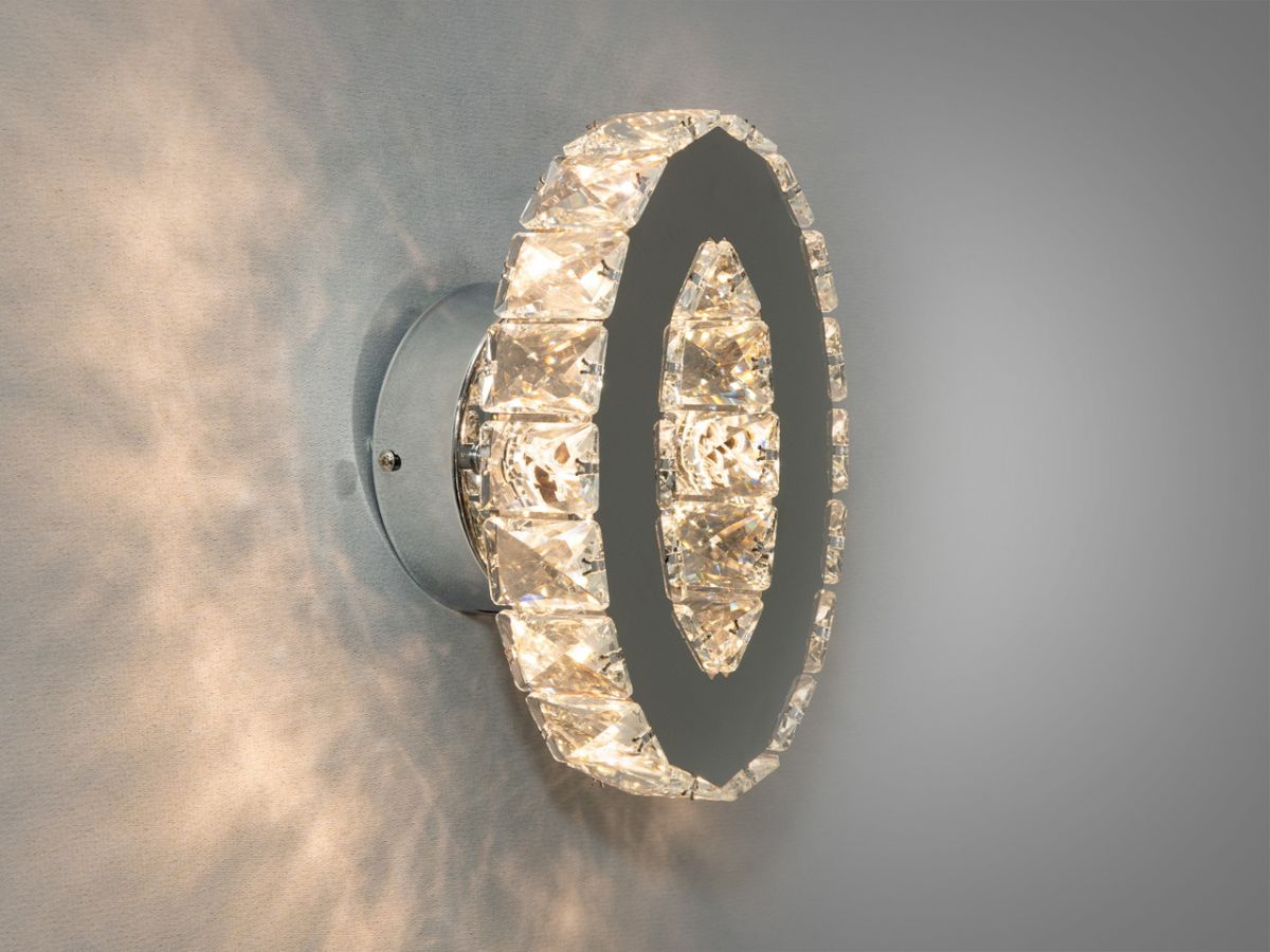 Кришталеве LED бра 6W "Crystal Oval Chrome" (9604HR)