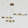 Підвісна LED люстра три кільця 80+60+40 см до 30 м², золото (1903/3GD Gold Rings)