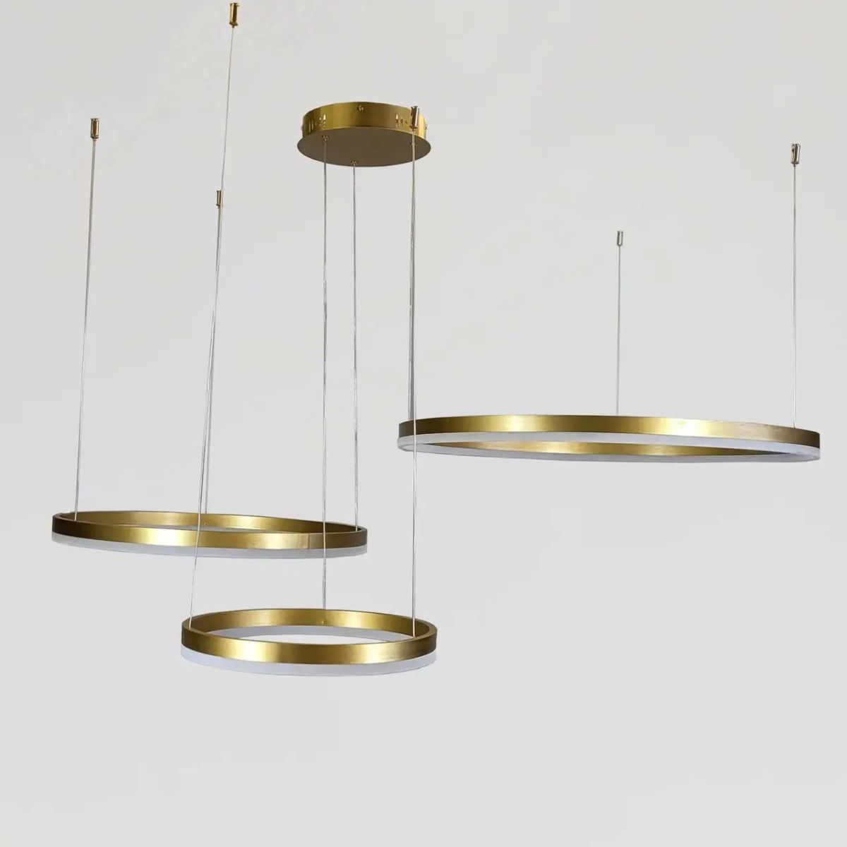 Підвісна LED люстра три кільця 80+60+40 см до 30 м², золото (1903/3GD Gold Rings)