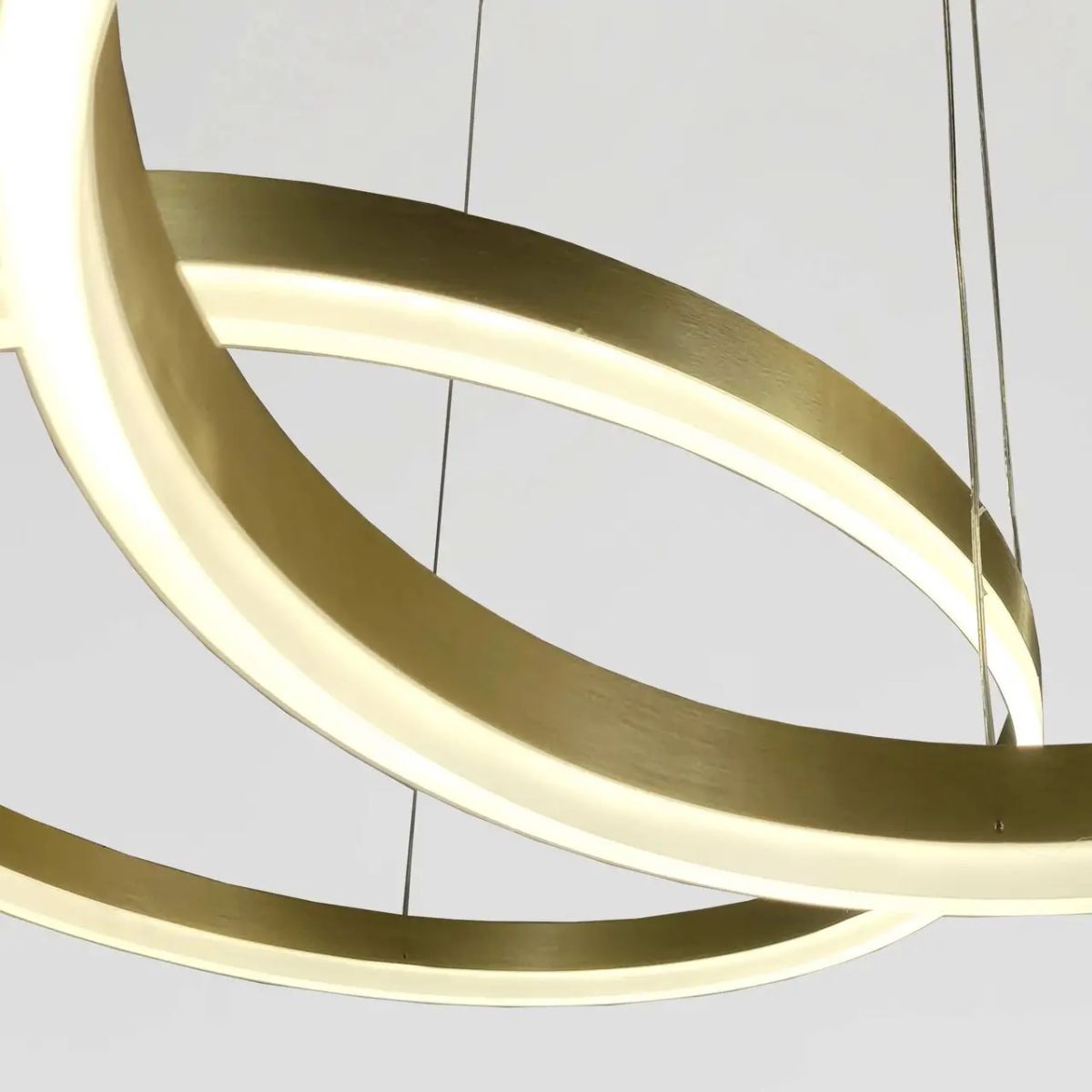 Підвісна LED люстра три кільця 80+60+40 см до 30 м², золото (1903/3GD Gold Rings)