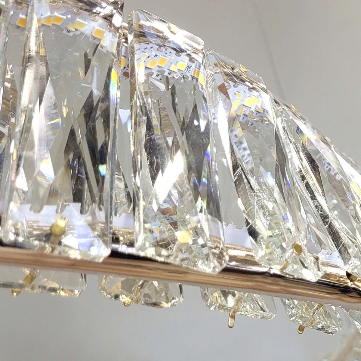 Елітна підвісна LED люстра кришталь у золоті 80 см "Infinity Crystal Gold" (P625/800GD)