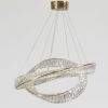 Елітна підвісна LED люстра Double Crystal Ring Gold  80+60 см (P625/800+600GD)