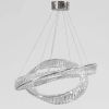 Елітна підвісна LED люстра на 2 кільця 80+60 см кришталь у сріблі Crystal Ring (P625/800+600CH)