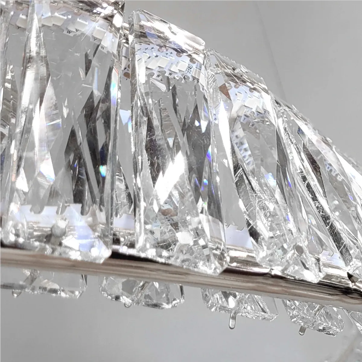 Елітна підвісна LED люстра на 2 кільця 80+60 см кришталь у сріблі Crystal Ring (P625/800+600CH)