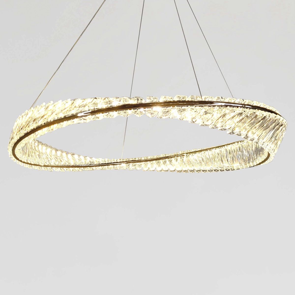 Елітна підвісна LED люстра кришталь у золоті 80 см "Infinity Crystal Gold" (P625/800GD)