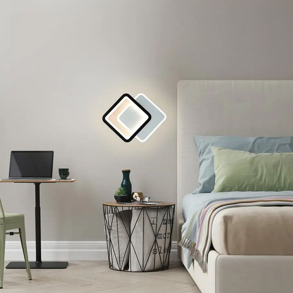 Настінне LED бра квадратної форми в чорно-білому кольорі VIVA (25W, 2S)